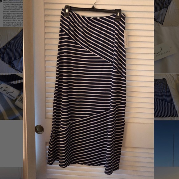 Kim Rogers Bias Striped Maxi Skirt Size Small NWT - Picture 11 of 11